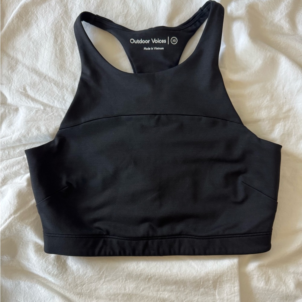 Outdoor Voices Black Racerback Sports Bra